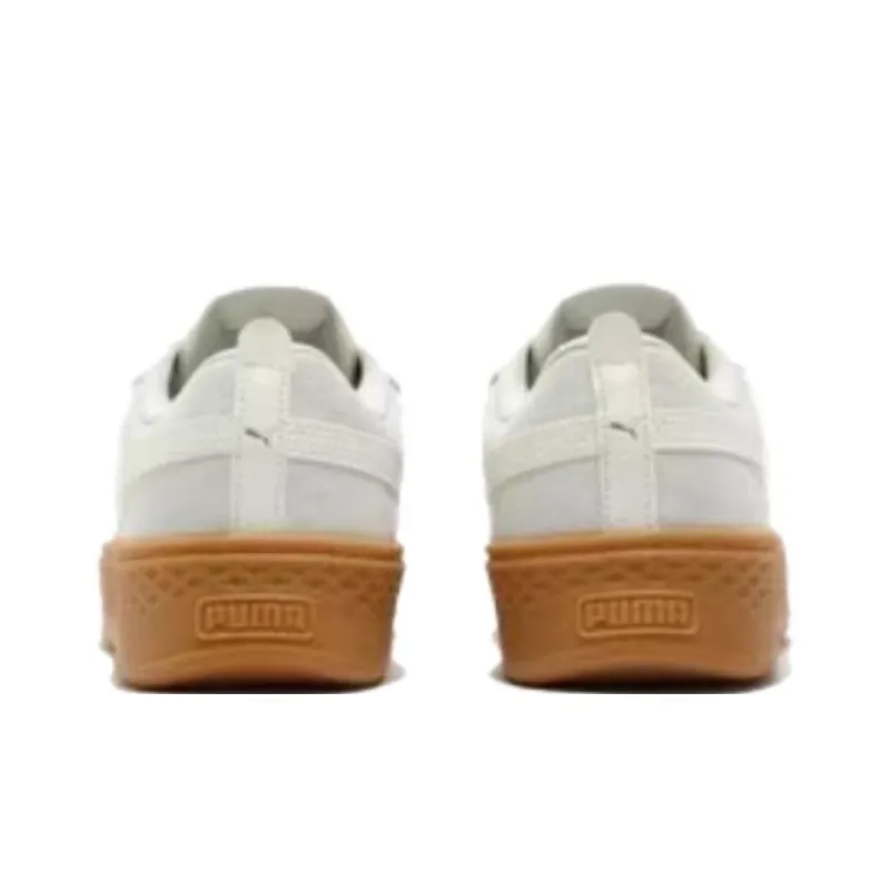 PUMA Smash Platform Anti Slip Wear Resistant Low Top Skateboard Shoes Women's Ecru-3