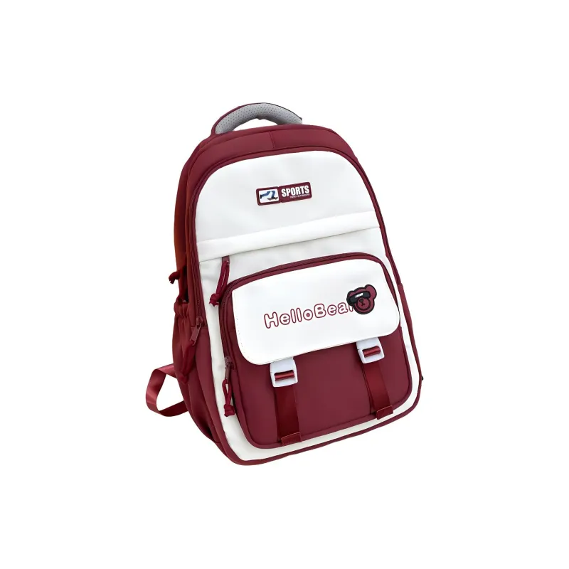 Yalu Nylon Backpack Unisex Black/Burgundy/Purple/Orange/Khaki/Lake Blue-3