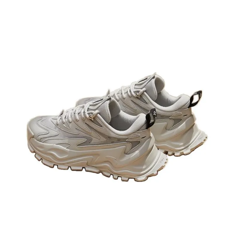 Anta Hot Cushioning Anti Slip And Wear Resistant Low Top Chunky Sneakers Women's Gray-2