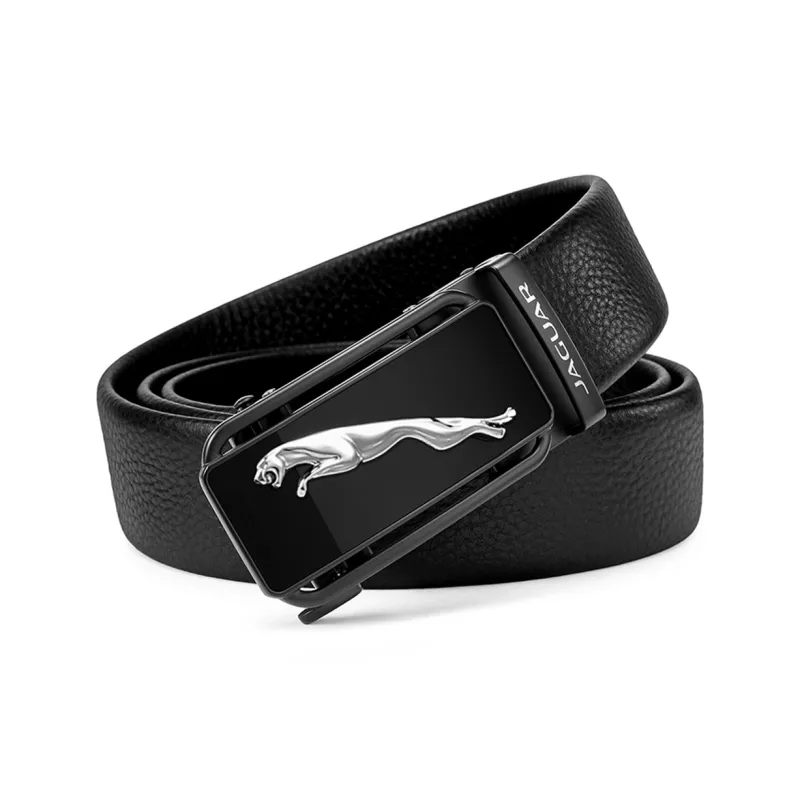 JAGUAR Cow Leather Leather Belts Men's Black Width 35.0mm-2