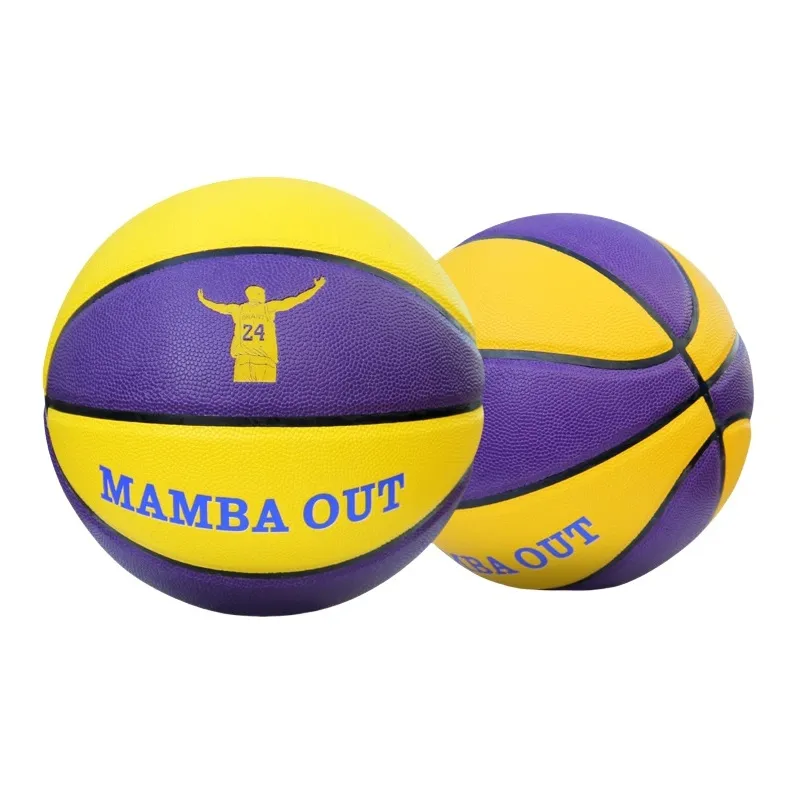 THREEHUAN PU Basketball Purple Yellow Size 5 Ball Training Unisex-1