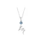 Plain Chain+Pendant+Crystal Diamond Blue+Letter M