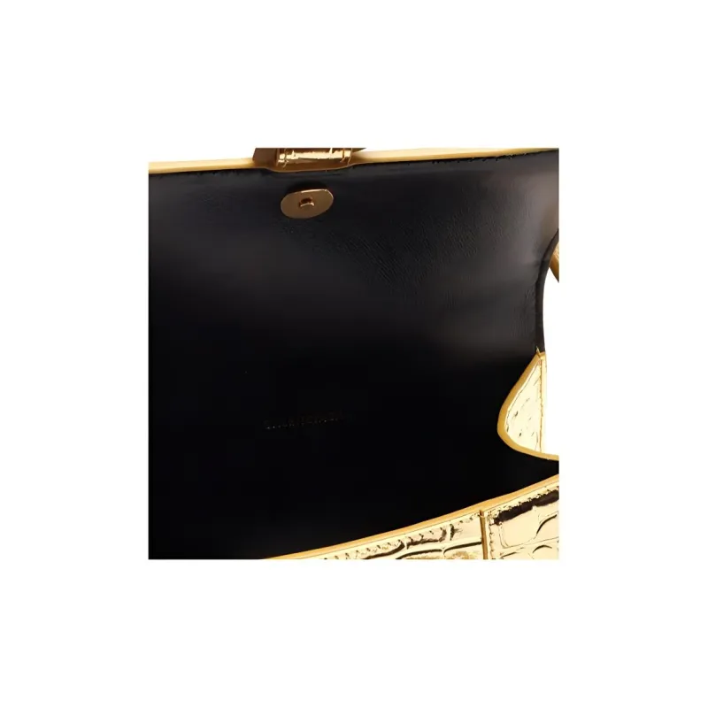 Balenciaga Hourglass Cow Leather Shopping Bag Handbag Extra Small Women's Gold-3