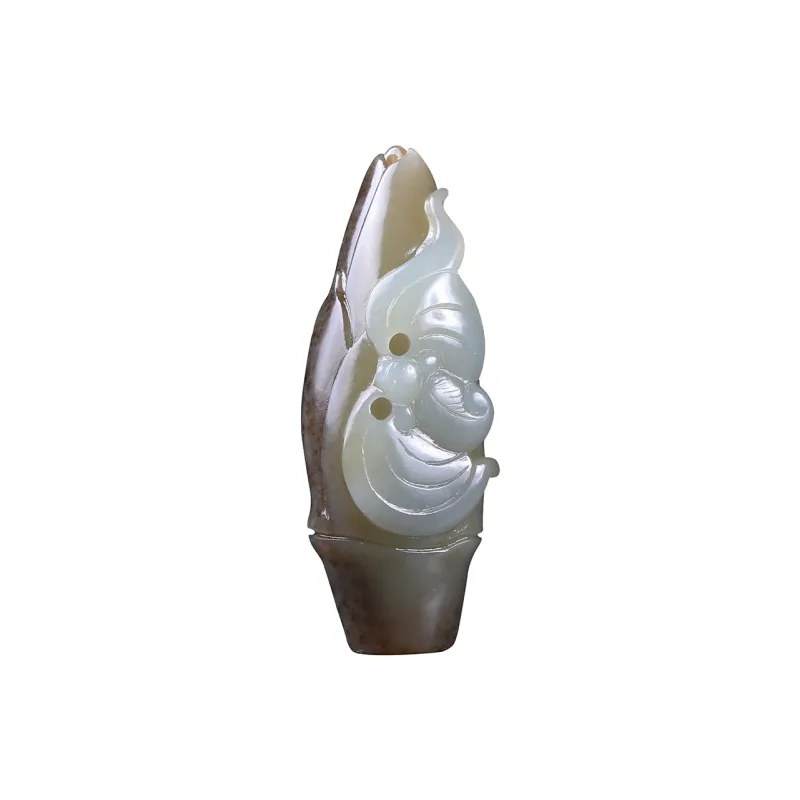 Renyu Jewelry Niche Luxury Rising Blessing Pendant Sugar Jade Unisex-0