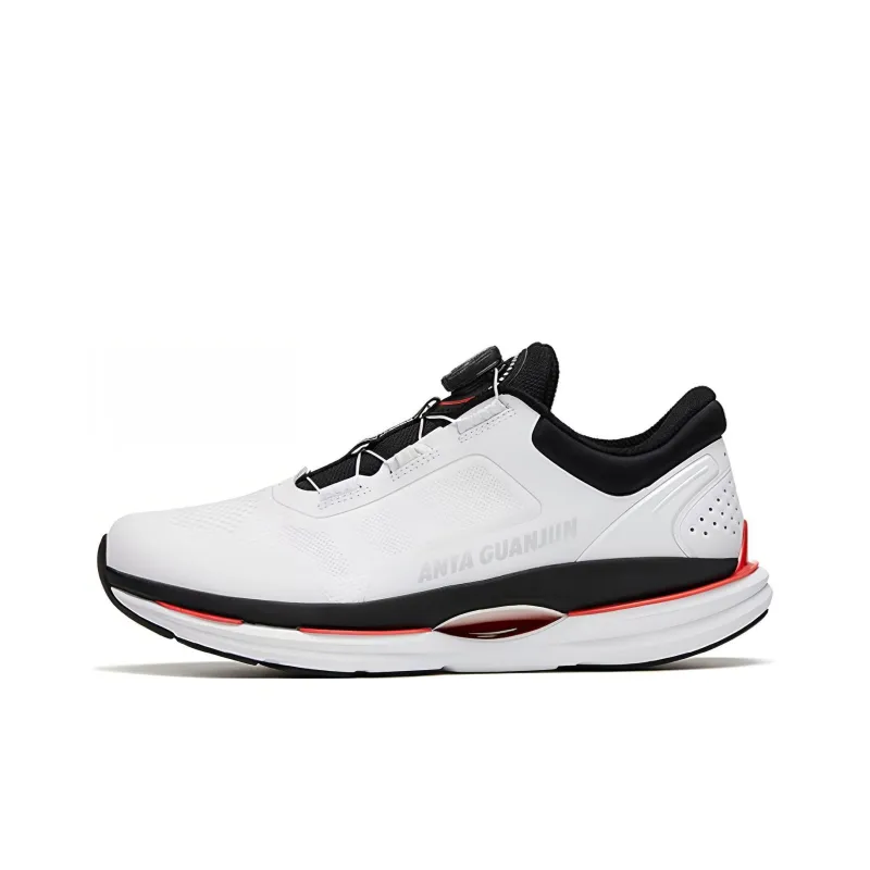Anta Cushioning Anti Slip And Wear Resistant Low Top Running Shoes Men's White Black Silver-0