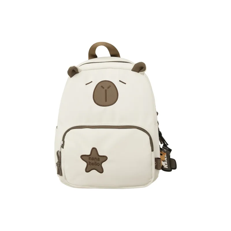 GOBLIN SHARKS 1759 Nylon Backpack Unisex Dark Khaki/Light Khaki/White Pink/Black-4
