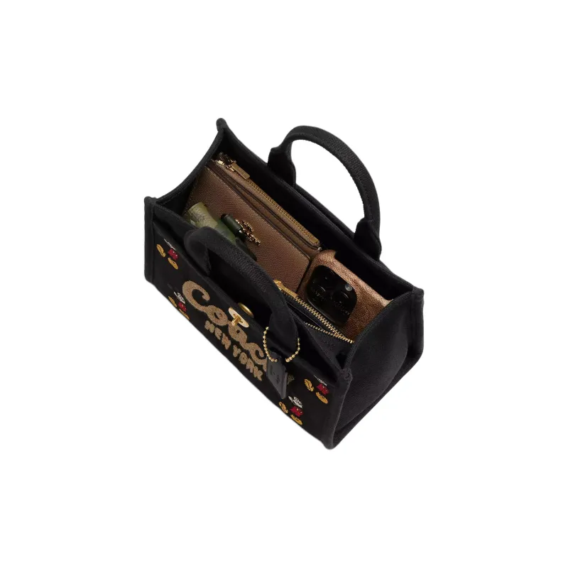 COACH Disney Collaboration Canvas Bag Tote Bag Shopping Bag Shoulder Bag Crossbody Bag Handbag Small Size Women's Black-2