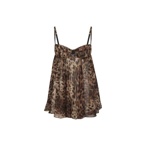 Skims X Dolce&Gabbana Skims Romance Babydoll Dress Leopard