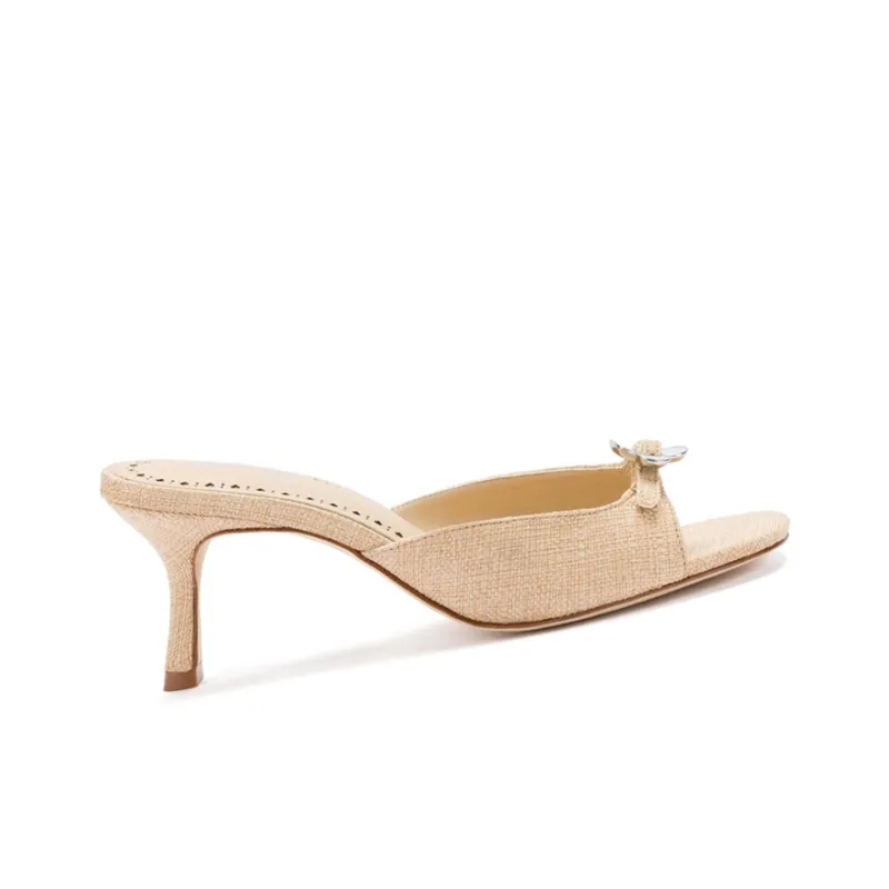 Larroude Slide Slippers 6cm Women's Light Brown-2