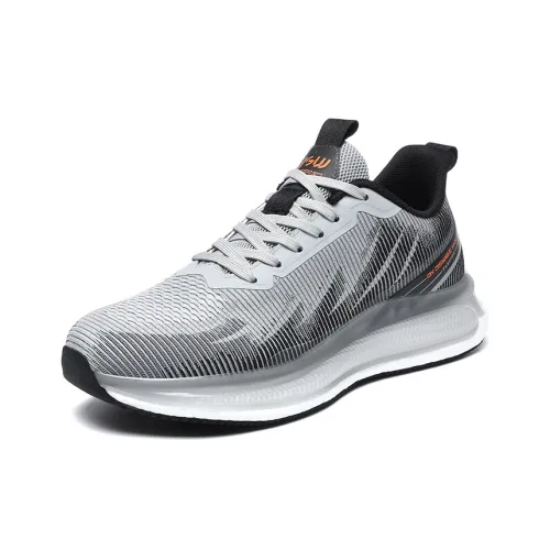 JSWEI Anti Slip Wear Resistant Low Top Casual Running Shoes Men's Gray