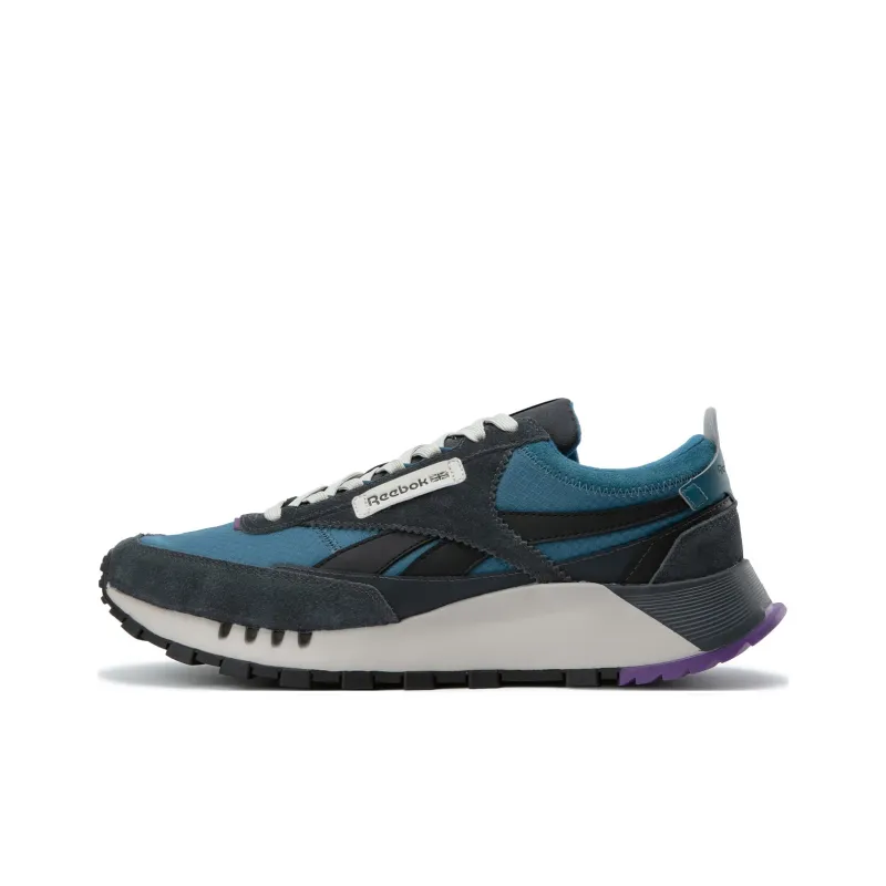 Reebok CL LEGACY W+ Anti Slip And Wear Resistant Height Increasing Low Top Running Shoes Unisex Black Blue-0