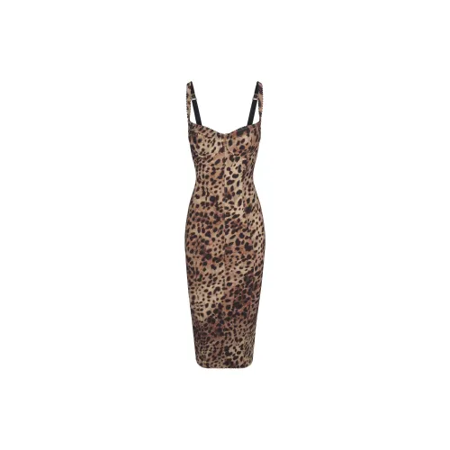 Skims Leopard print Corset Minidress