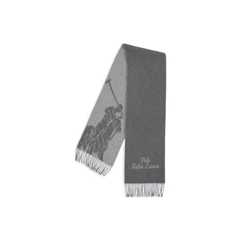 Polo Ralph Lauren Wool Knit Scarves Unisex Gray-0