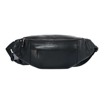 DOSRFINI Cow Leather Fanny Pack Regular Men's Black
