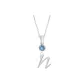 Plain Chain+Pendant+Crystal Diamond Blue+Letter N