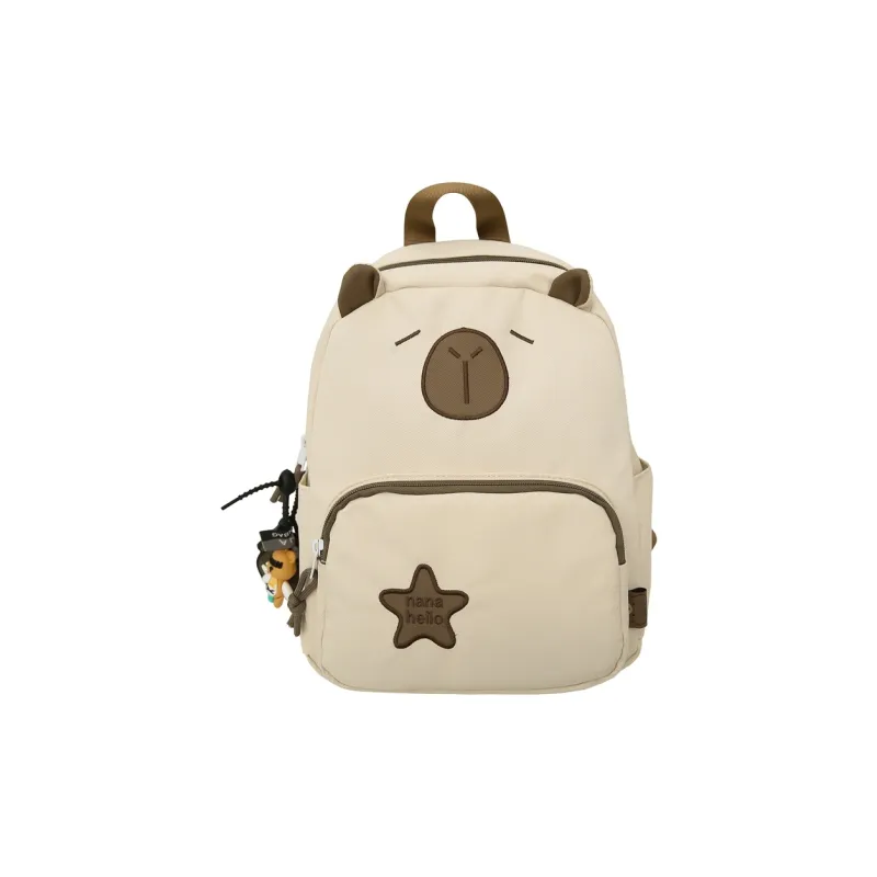 GOBLIN SHARKS 1759 Nylon Backpack Unisex Dark Khaki/Light Khaki/White Pink/Black-2