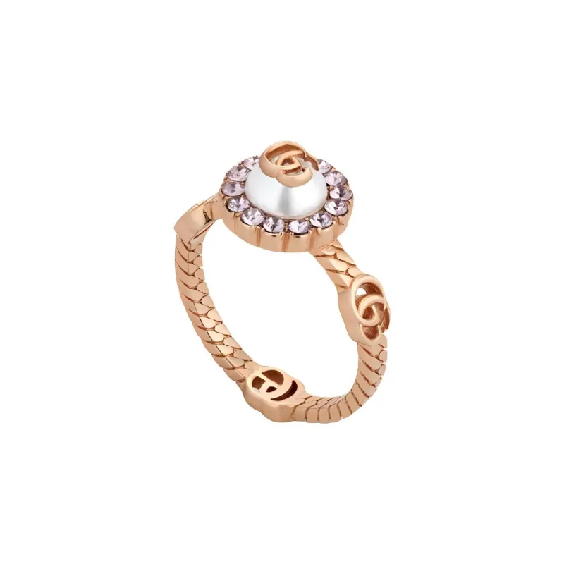 GUCCI Double G-logo Flower Ring-1
