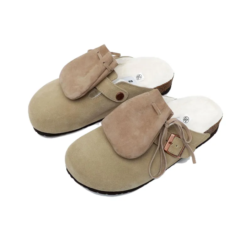 EBLIS HUNGI Cork Sole Slip-Resistant Abrasion-Resistant Wrap-toe Slippers Unisex-34