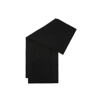 LOEWE Wool Knit Scarves Women's Black