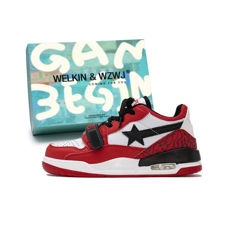 WELKIN&WZWJ Stars Collection White Sneakers Slip-Resistant Height Increasing Low-Top Skateboard Shoes Unisex-60