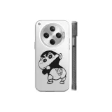 Transparent White-Black with Shin-Chan Pointing at Butt