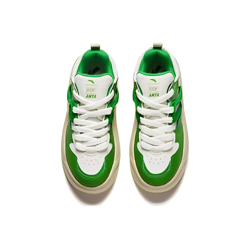 Anta Anti Slip Wear Resistant Low Top Skateboard Shoes Men's Green-2