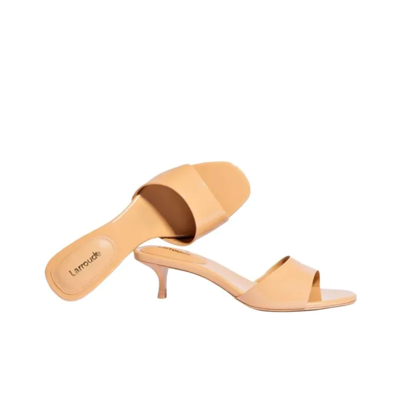 Larroude Slide Slippers 5cm Women's Brown-4