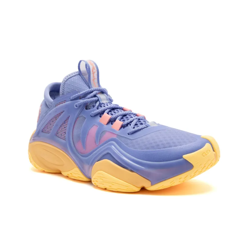 QIAODAN Uh-huh Cushioning Breathable Mid-Top Basketball Shoes Men's Purple Orange-3