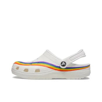 Crocs Classic Rainbow Dye Clog Clogs Unisex White