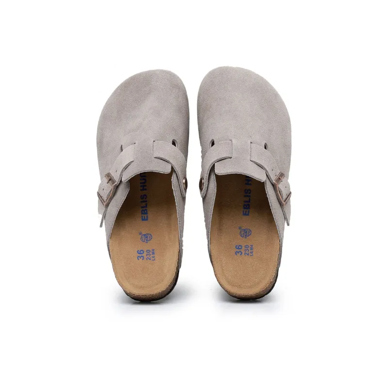 EBLIS HUNGI Cork Sole Slip-Resistant Abrasion-Resistant Wrap-toe Slippers Unisex-10