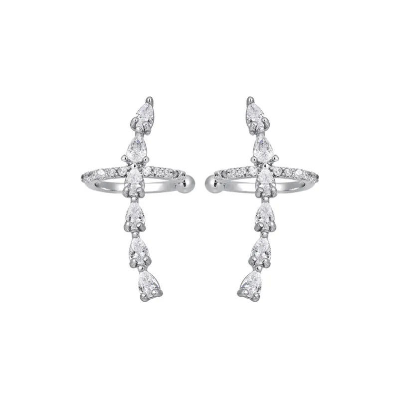 MISS XIA JWY Copper Silver Plated Clip On Earrings Women's-12