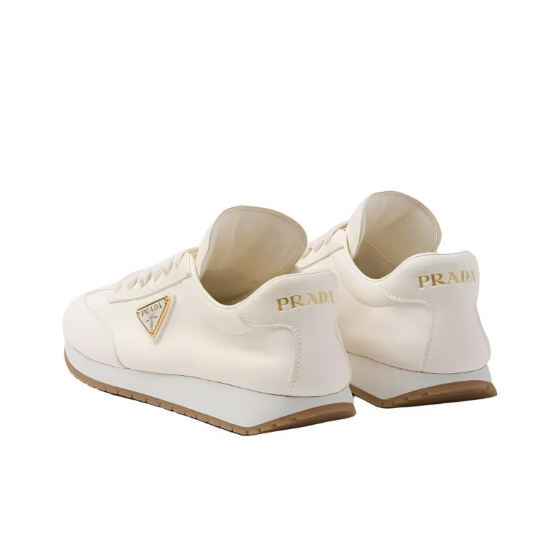 PRADA Triangle-logo Leather Sneakers-2
