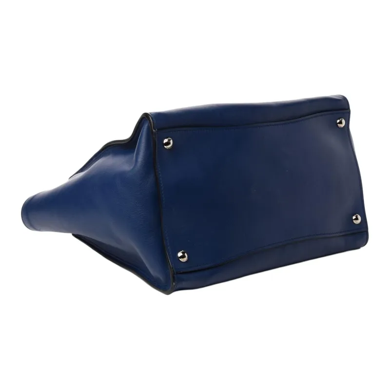 PRADA Genuine Leather Shoulder Bag Crossbody Bag Handbag Women's Dark Blue-2