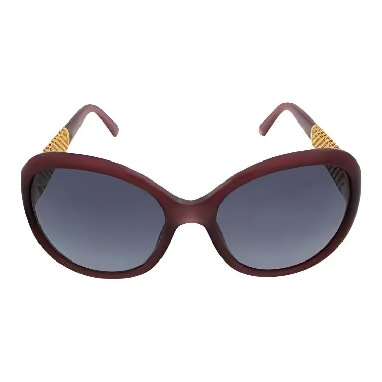 GUCCI Acetate Irregular Shape Sunglasses Women's Burgundy-0