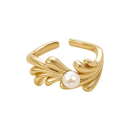 Amber Lollipop Pearl Rings Women's
