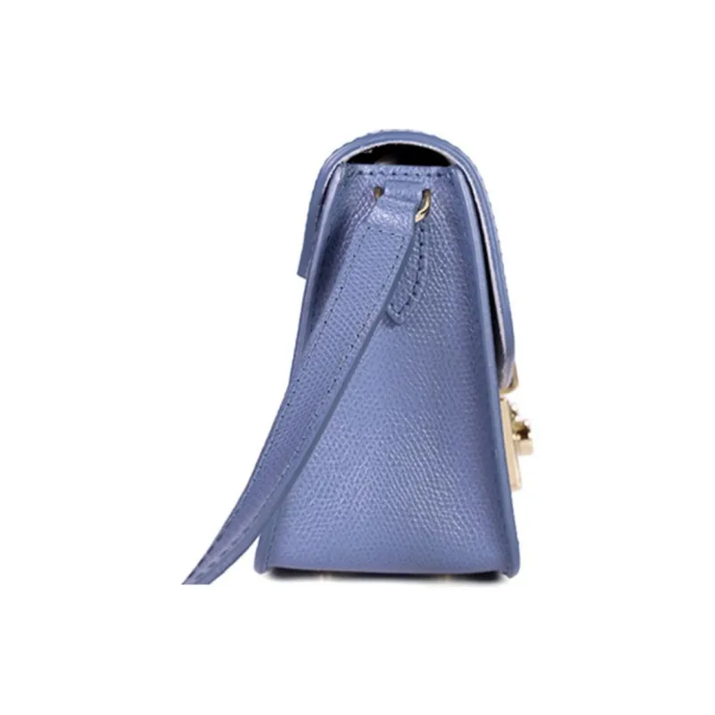 Furla Cow Leather Chain Bag Small Square Bag Shoulder Bag Crossbody Bag Women's Blue-3