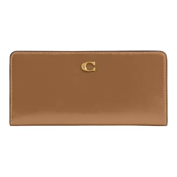 COACH Calfskin Wallet Small Size Women's Honey Brown