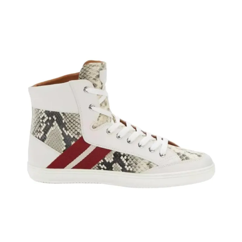 BALLY High Top Skateboard Shoes Men's White-1