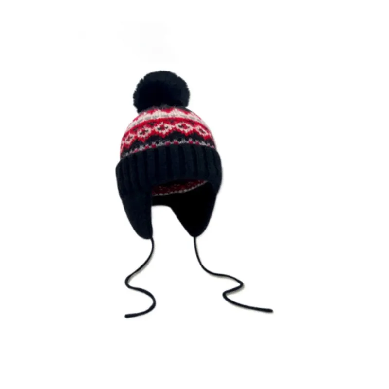 FREE RABBITⅡ Fall And Winter Thickened Warm Insulated Ear Protection Fleece Ball Knitted Hat Unisex-3