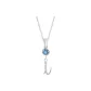 Plain Chain+Pendant+Crystal Diamond Blue+Letter I