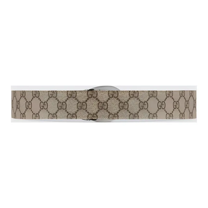 GUCCI Genuine Leather Leather Belts Women's Brown Width: 4cm-1