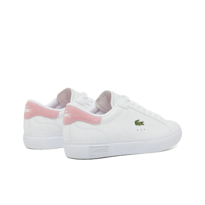 LACOSTE Powercourt Low Top Skateboard Shoes Women's White Pink-2
