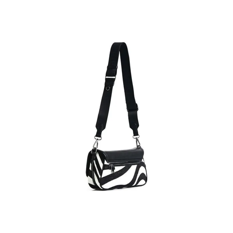 Desigual Polyurethane Shoulder Bag, Crossbody Bag Women's Black & White-2
