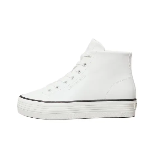 calvin grande KLEIN High-Top Skateboard Shoes Women's White