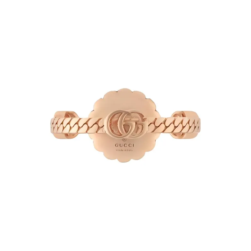 GUCCI Double G-logo Flower Ring-3