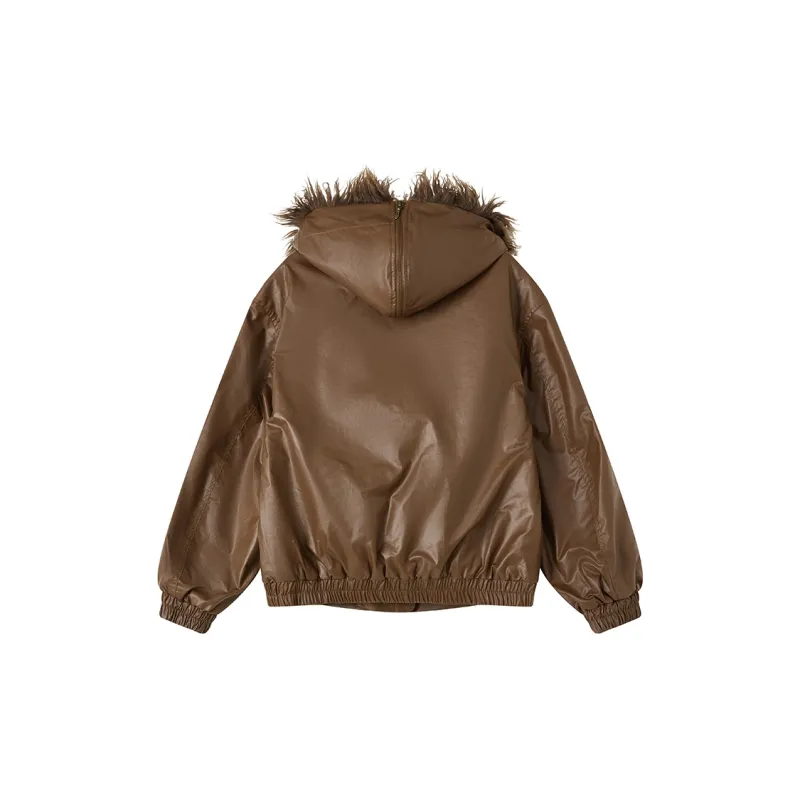 WULISHAONIAN Jackets Coats Unisex Brown Green-1