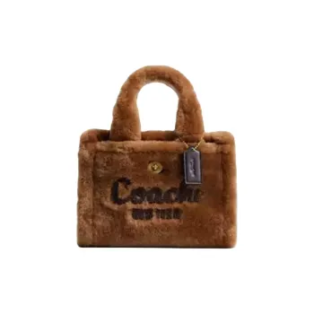 COACH Cargo Shearling Tote Bag, Shopping Bag, Crossbody Bag, One Shoulder Handbag Small Size Women's Brown