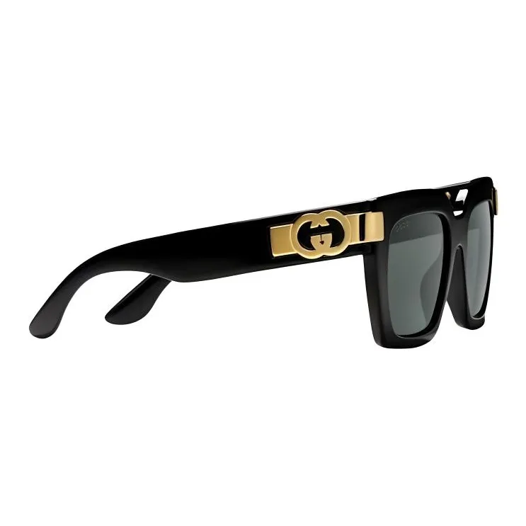 GUCCI Injection Molded Irregular Shape Sunglasses Women's Black-1