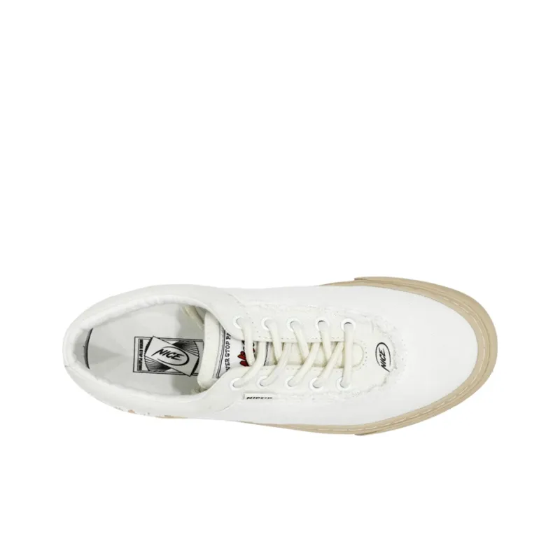 NICEID Lightweight Cushioning Low Top Canvas Shoes Unisex Ecru-3