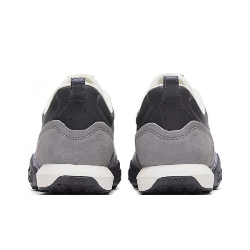 Anta Heritage 90s Cushioning Anti Slip And Wear Resistant Low Top Sports Casual Shoes Men's Gray Black White-1